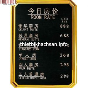 Bảng giá buồng phòng - room rate boad TV25